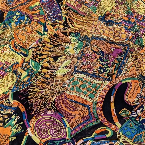 Vintage Y2K midi skirt, patchwork paisley, a-line women's XL - Picture 6 of 9